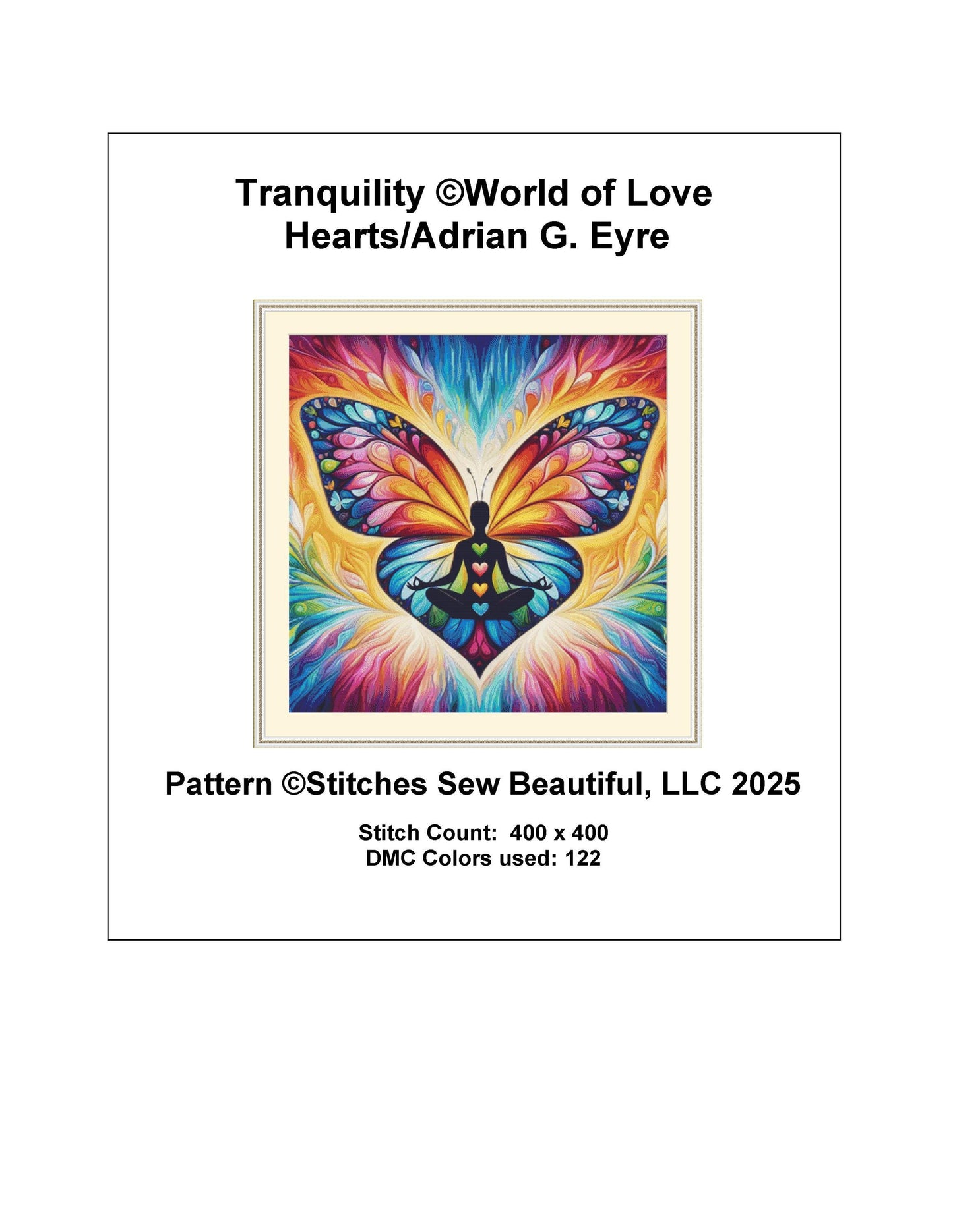 Tranquility counted cross stitch pattern by World of Love Hearts/Adrian G. Eyre