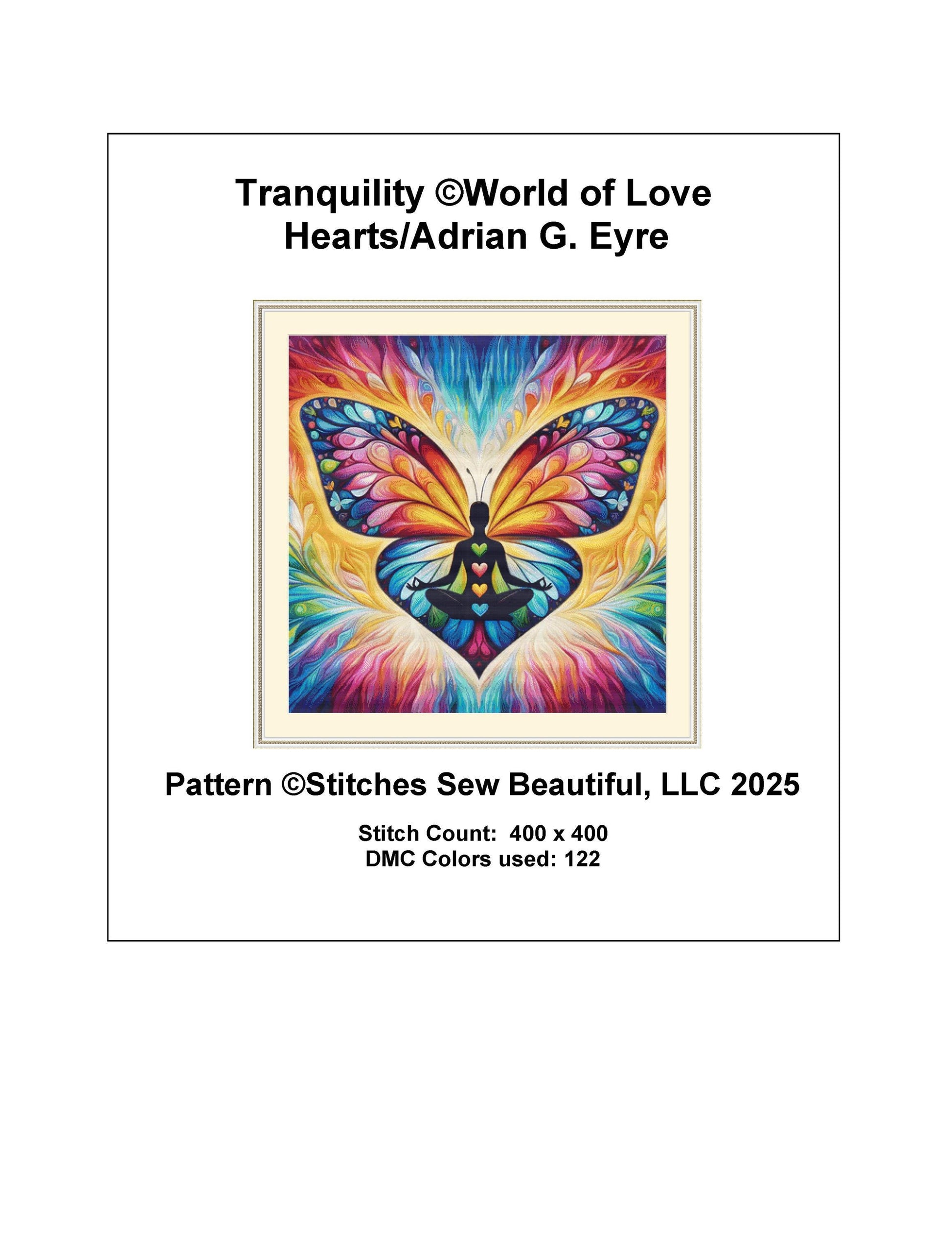 Tranquility counted cross stitch pattern by World of Love Hearts/Adrian G. Eyre