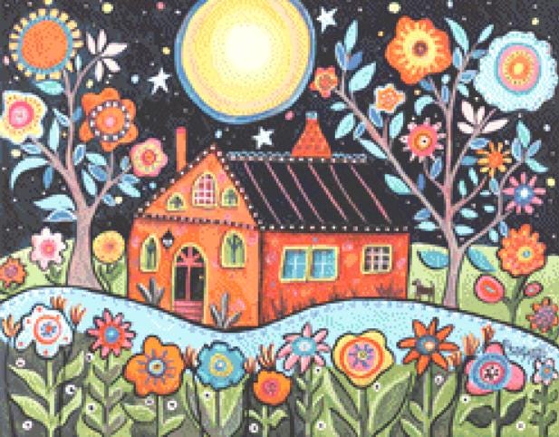 Big Moon (Small) counted cross stitch pattern by Karla Gerard