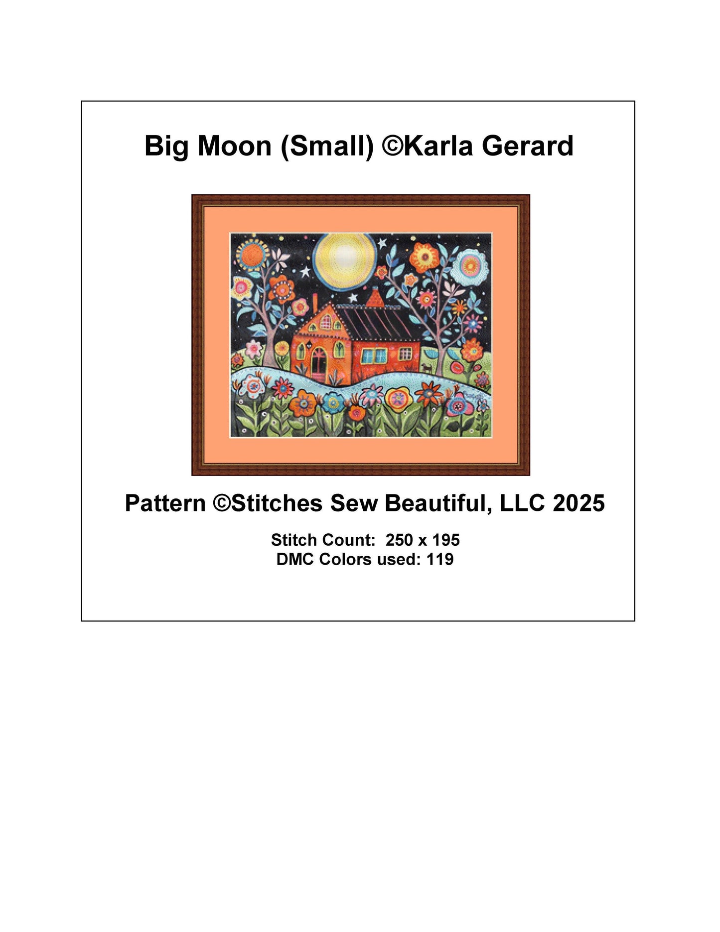 Big Moon (Small) counted cross stitch pattern by Karla Gerard