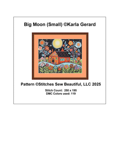 Big Moon (Small) counted cross stitch pattern by Karla Gerard