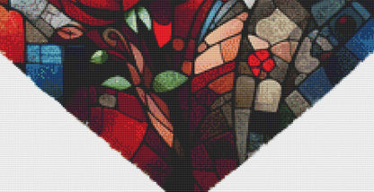 Mosaic Muse Artistic Stained Glass Heart counted cross stitch pattern by World of Love Hearts/Adrian G. Eyre