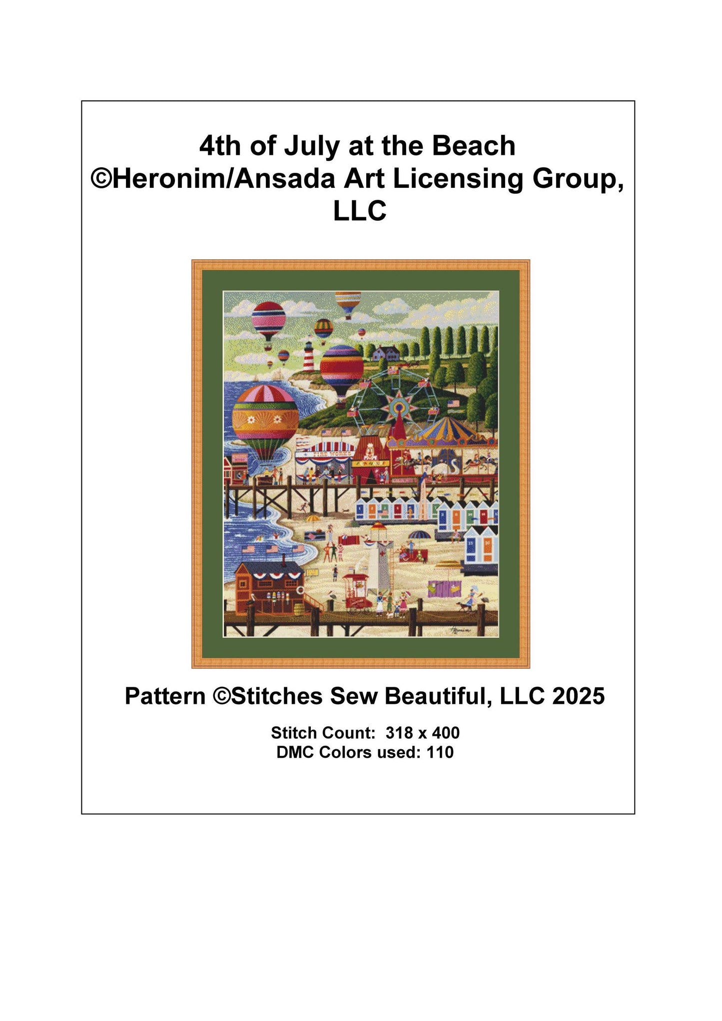 4th of July at the Beach counted cross stitch pattern by Heronim/Ansada Art Licensing Group, LLC