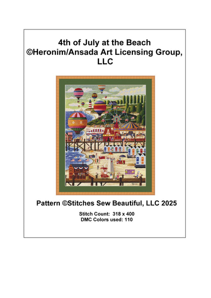 4th of July at the Beach counted cross stitch pattern by Heronim/Ansada Art Licensing Group, LLC