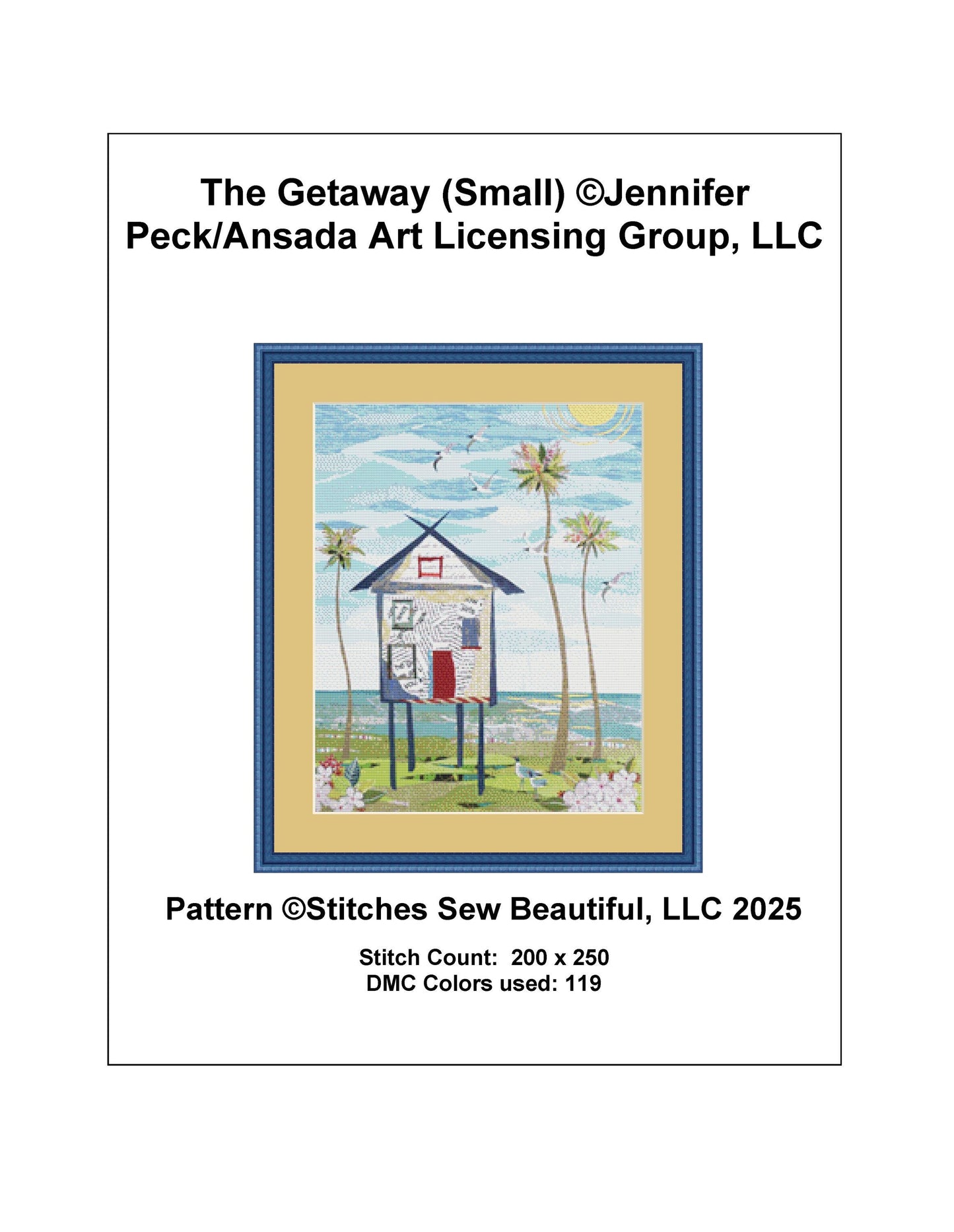 The Getaway (Small) counted cross stitch pattern by Jennifer Peck/Ansada Art Licensing Group, LLC