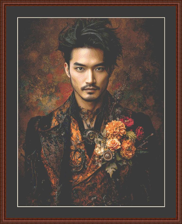 Spring Steampunk Man 2 counted cross stitch pattern by Craft and Cherish
