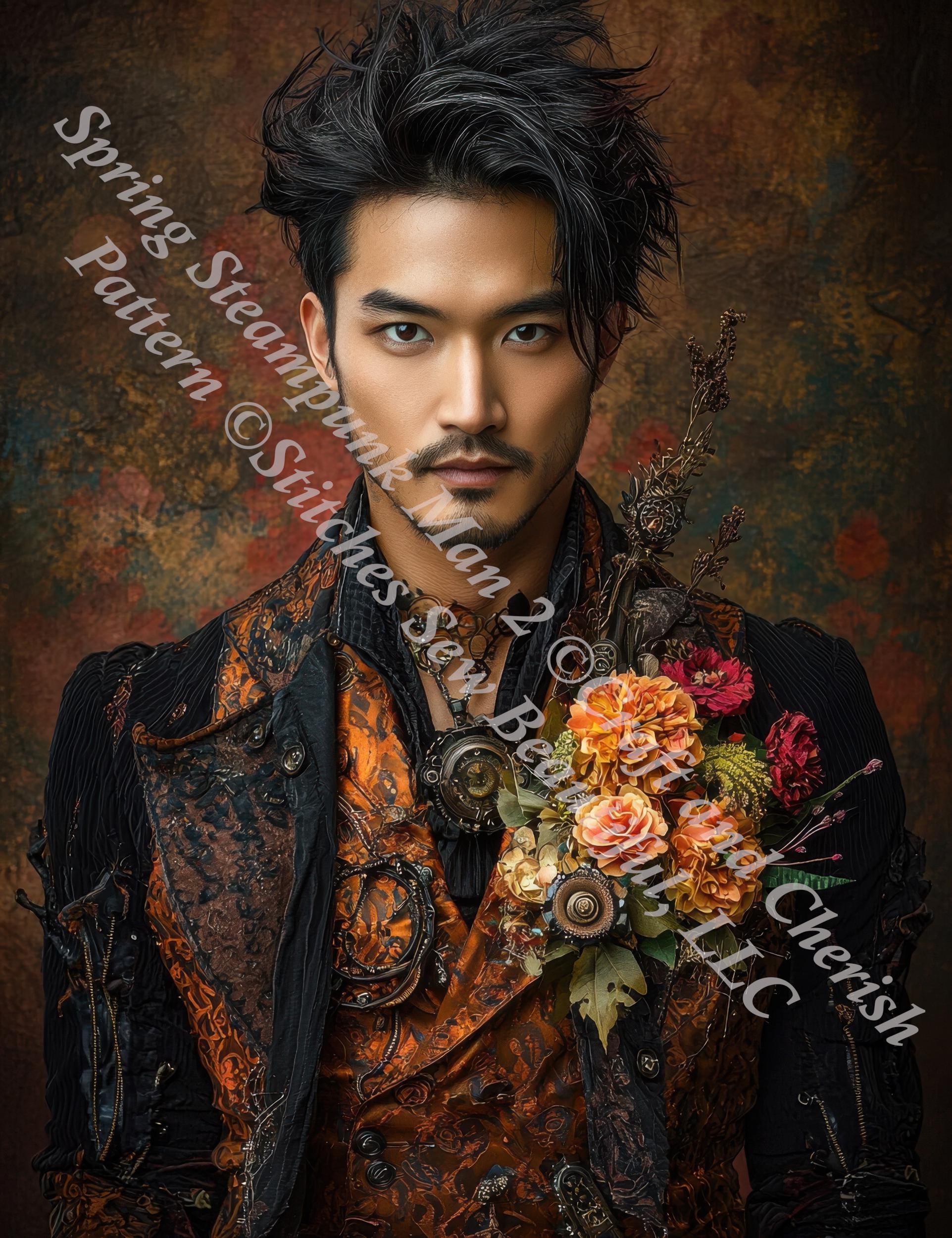 Spring Steampunk Man 2 counted cross stitch pattern by Craft and Cherish