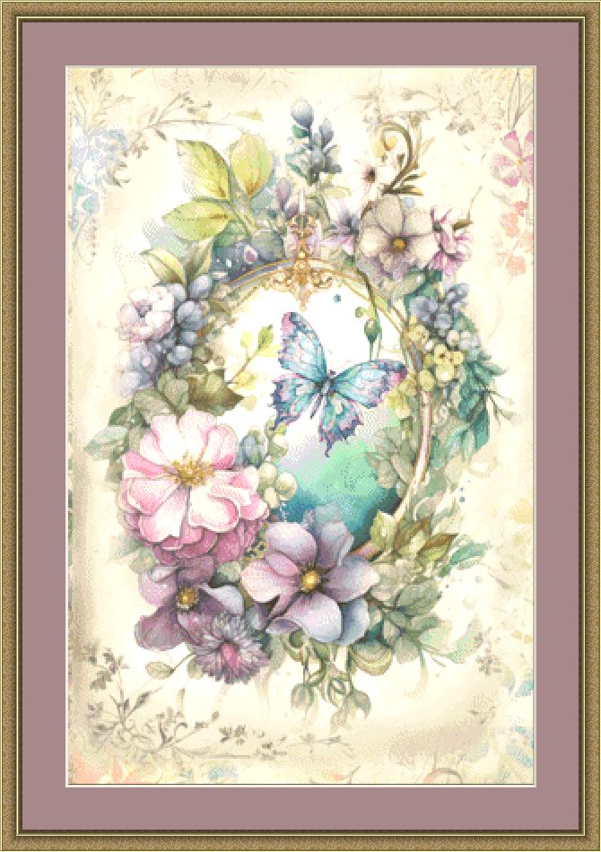 Spring Butterfly (Max Color) counted cross stitch pattern by LianaScrap