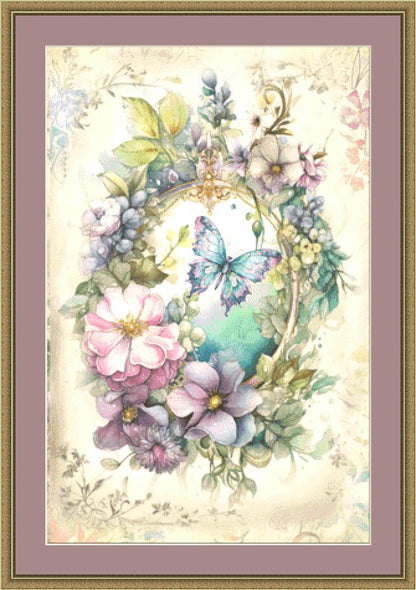 Spring Butterfly (Max Color) counted cross stitch pattern by LianaScrap