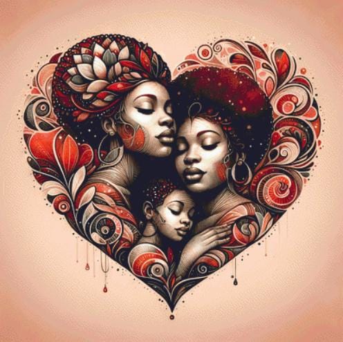 Embrace of Generations counted cross stitch pattern by World of Love Hearts/Adrian G. Eyre