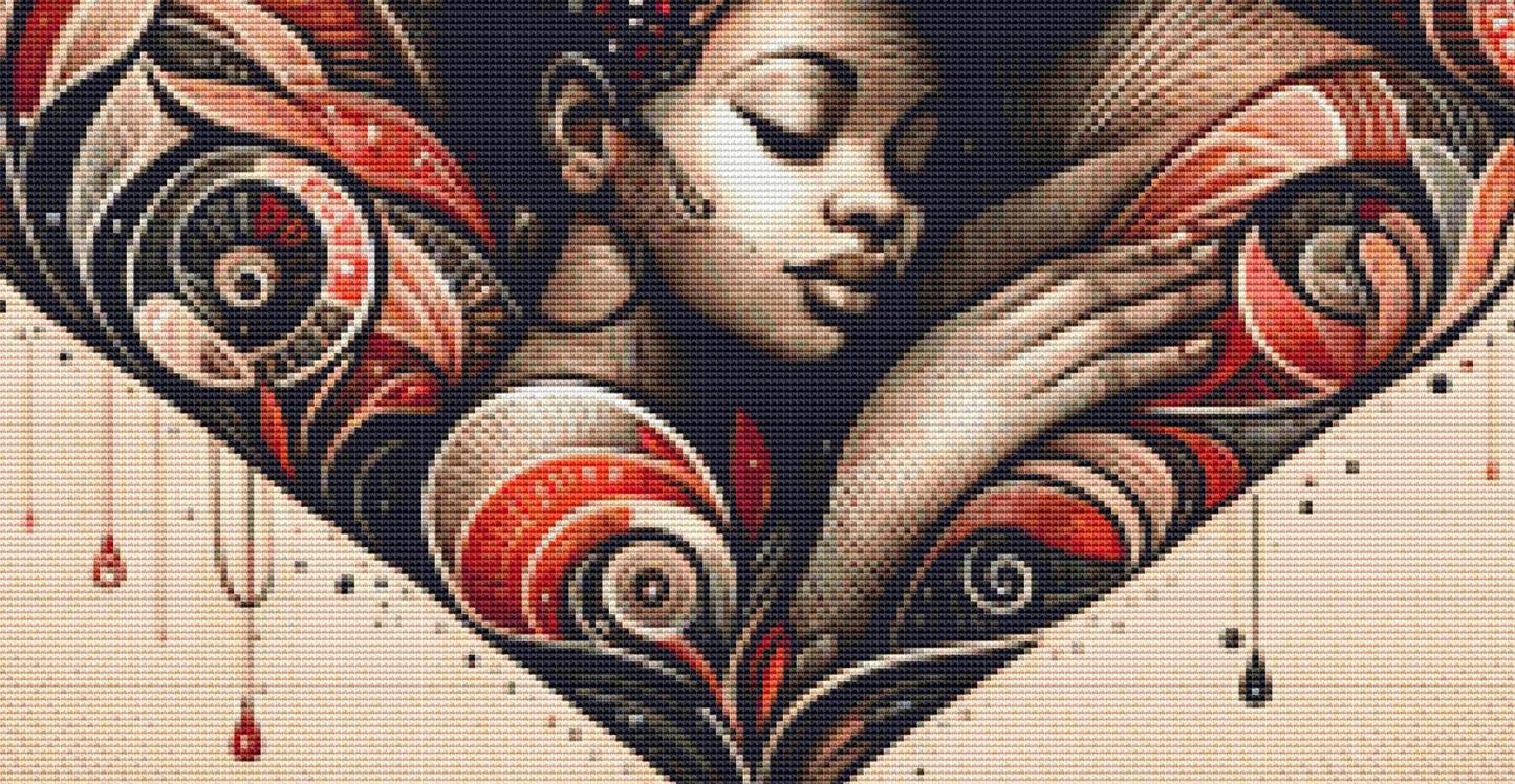 Embrace of Generations counted cross stitch pattern by World of Love Hearts/Adrian G. Eyre
