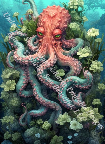 Under the Sea Octopus counted cross stitch pattern by Raven Printable Designs