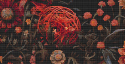 Gothic Botanical Rabbit counted cross stitch pattern by Dutch Lady Mystic Art