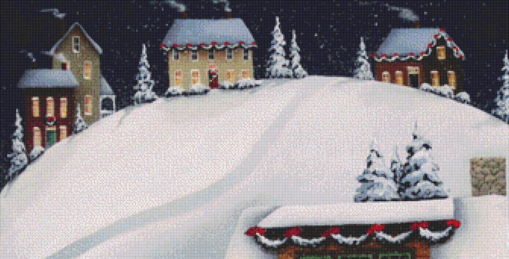 Mistletoe Cottage counted cross stitch pattern by Catherine Holman/Ansada Art Licensing Group, LLC