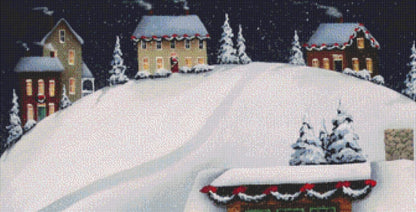 Mistletoe Cottage counted cross stitch pattern by Catherine Holman/Ansada Art Licensing Group, LLC