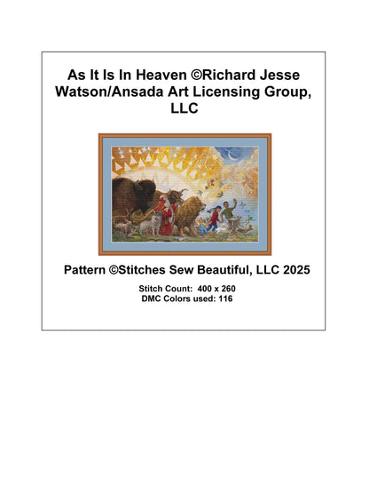 As It Is In Heaven counted cross stitch pattern by Richard Jesse Watson/Ansada Art Licensing Group, LLC