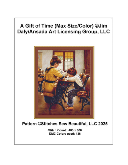 A Gift of Time (Max Size/Color) counted cross stitch pattern by Jim Daly/Ansada Art Licensing Group, LLC