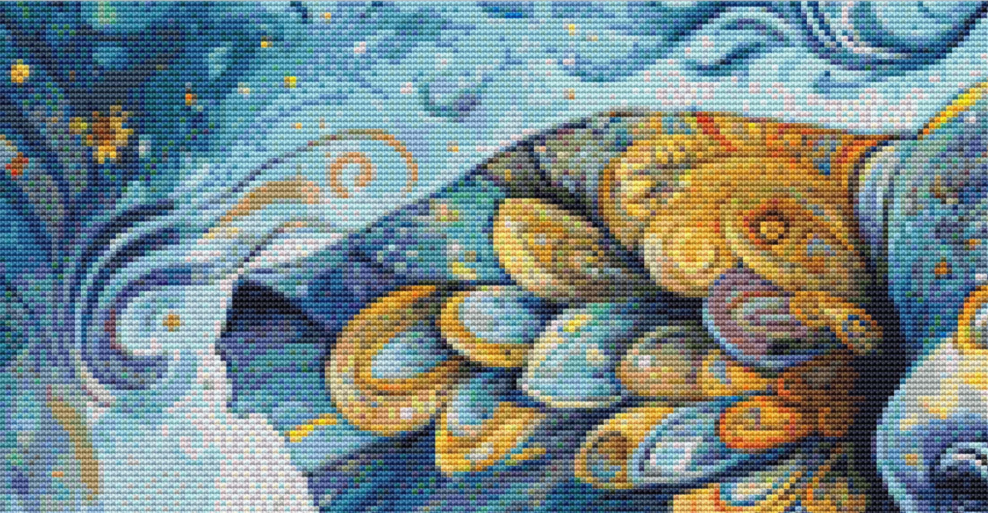 Pastel Mystic Elephant counted cross stitch pattern ©Adobe Ext. License