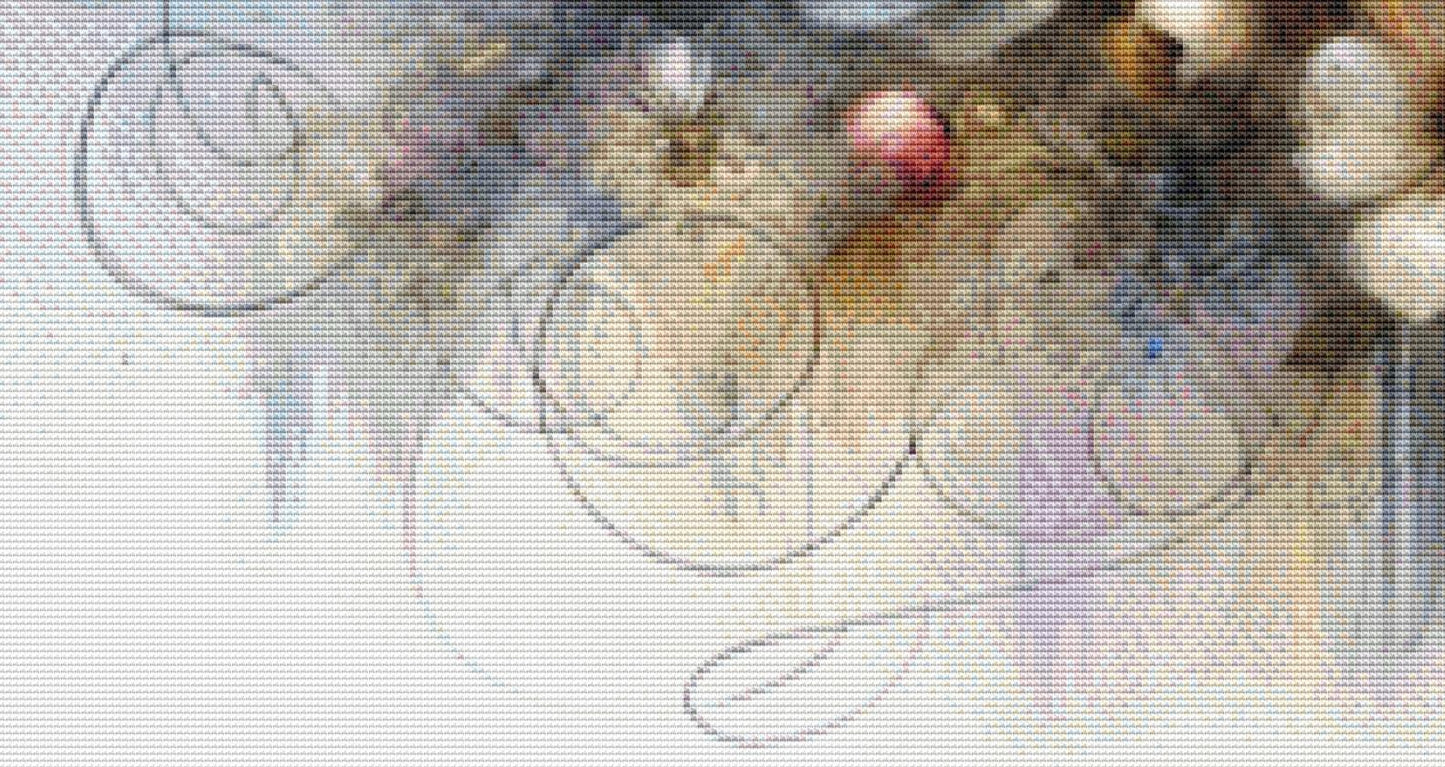 Floral Heart Bumblebee Soul counted cross stitch pattern by World of Love Hearts/Adrian G. Eyre