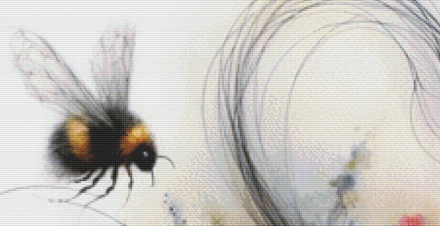 Floral Heart Bumblebee Soul counted cross stitch pattern by World of Love Hearts/Adrian G. Eyre