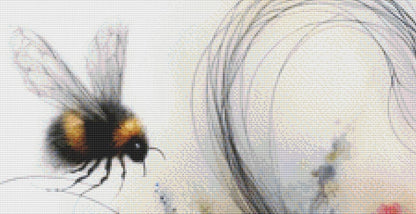 Floral Heart Bumblebee Soul counted cross stitch pattern by World of Love Hearts/Adrian G. Eyre