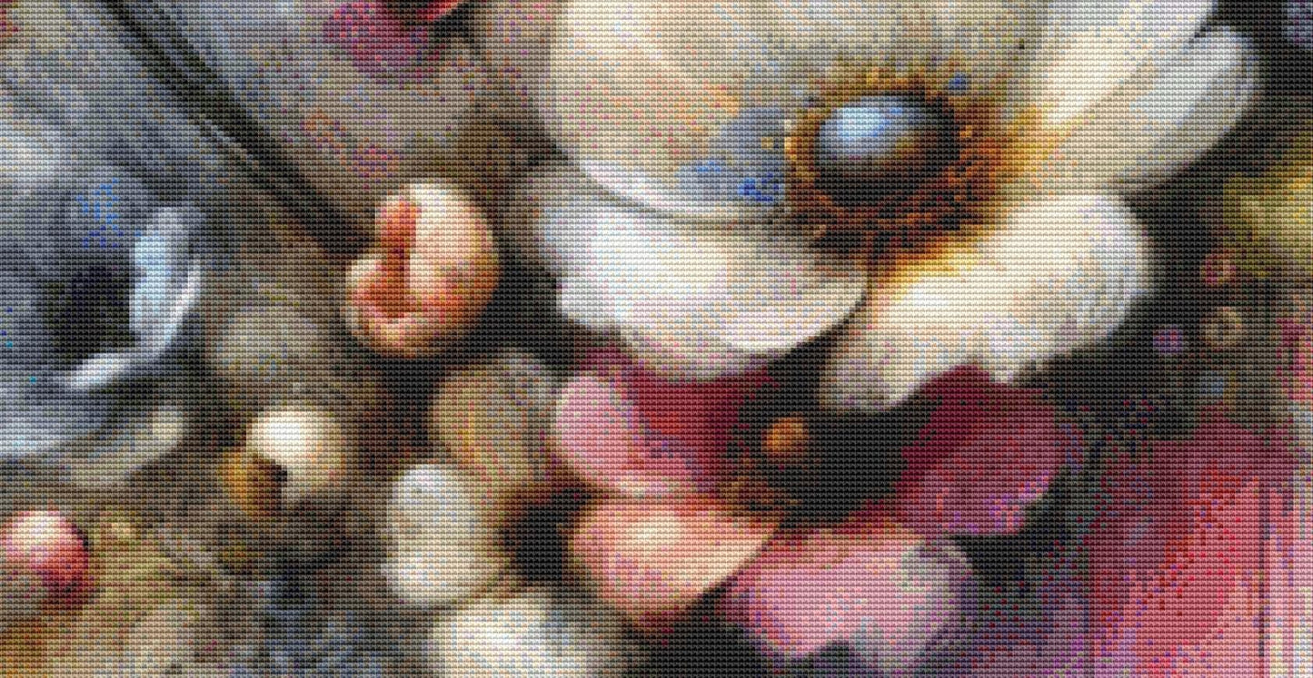 Floral Heart Bumblebee Soul counted cross stitch pattern by World of Love Hearts/Adrian G. Eyre