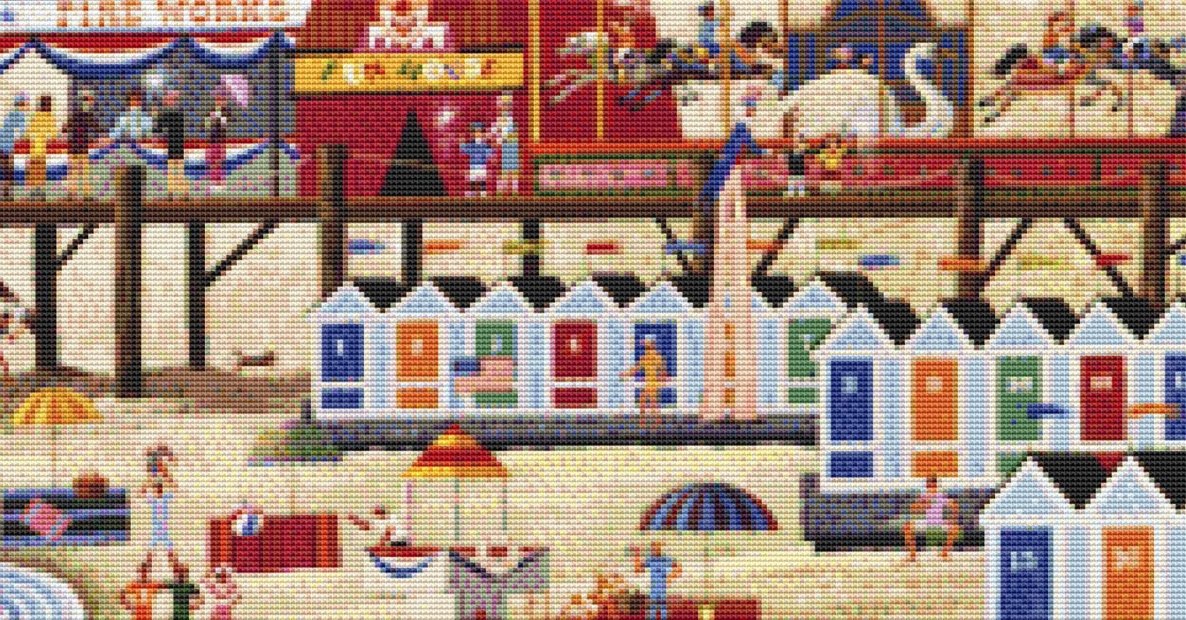 4th of July at the Beach counted cross stitch pattern by Heronim/Ansada Art Licensing Group, LLC