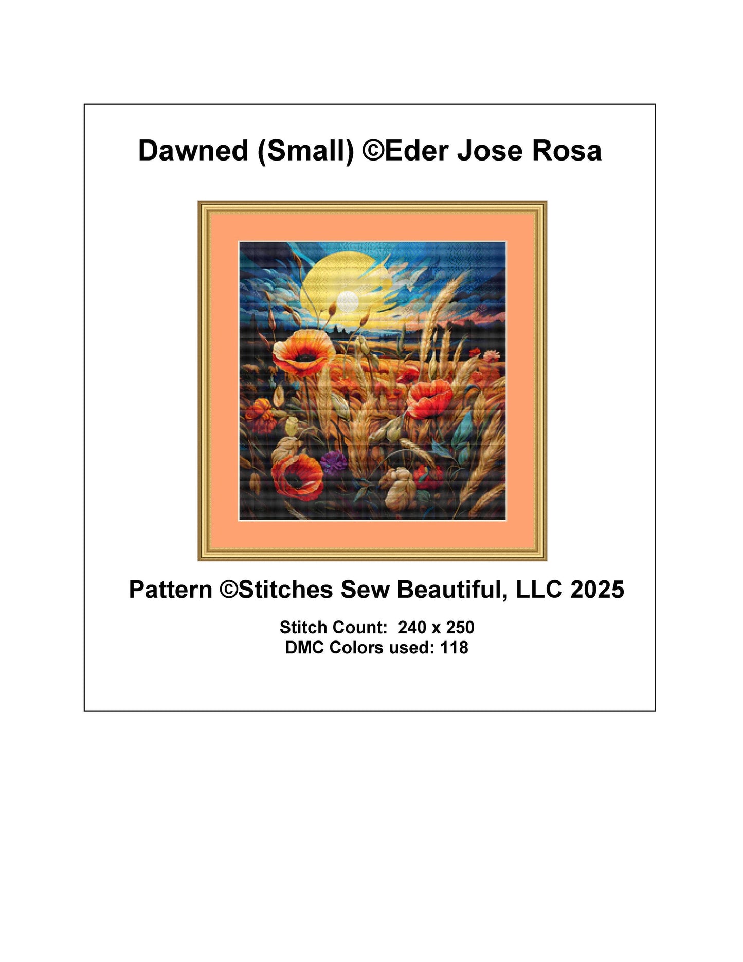 Dawned (Small) counted cross stitch pattern by Eder Jose Rosa