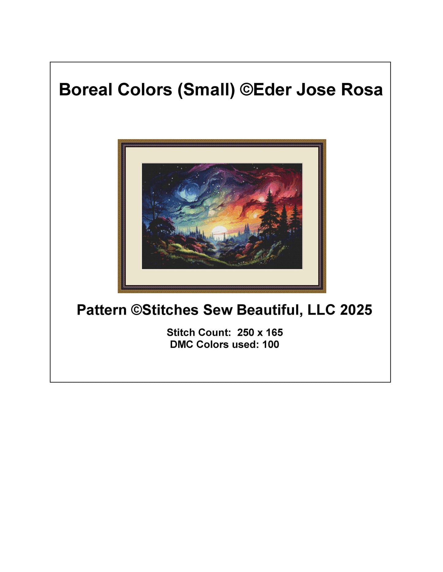 Boreal Colors (Small) counted cross stitch pattern by Eder Jose Rosa