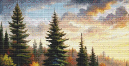 Sunrise on the River counted cross stitch pattern ©Adobe Ext. License