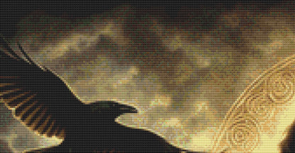 The Morrigan counted cross stitch pattern by Mystic Vision Gallery