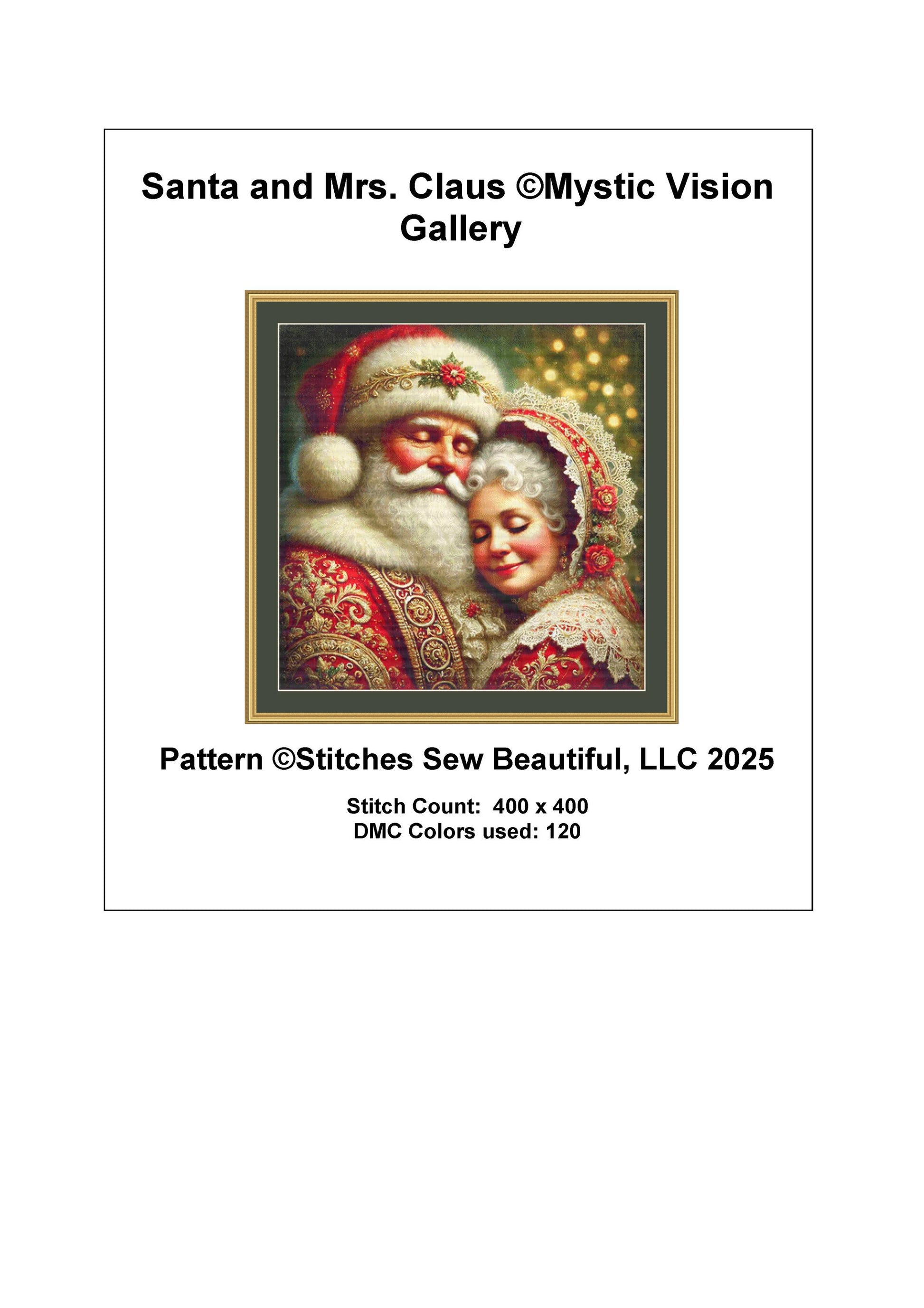 Santa and Mrs. Claus counted cross stitch pattern by Mystic Vision Gallery