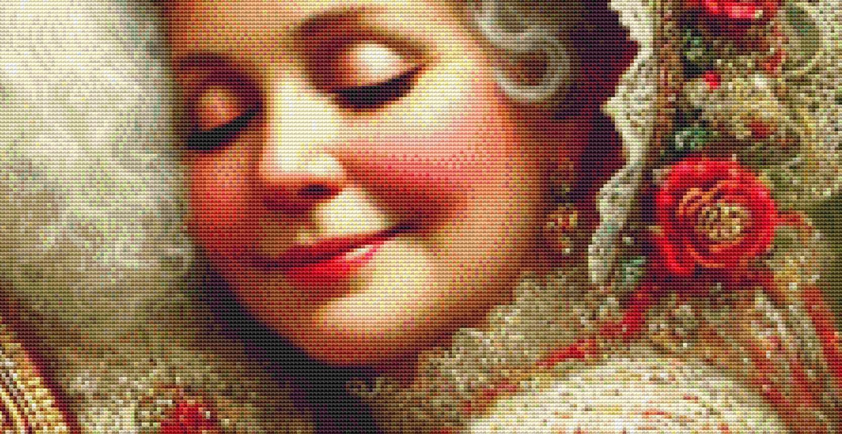 Santa and Mrs. Claus counted cross stitch pattern by Mystic Vision Gallery