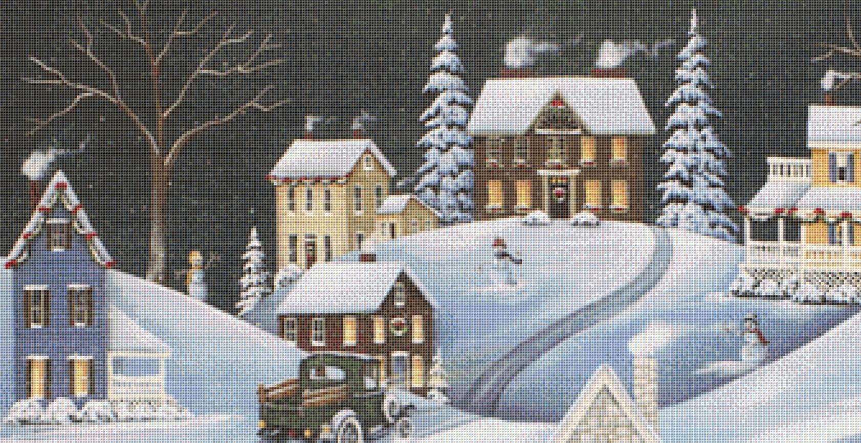 Village of Winterset counted cross stitch pattern by Catherine Holman/Ansada Art Licensing Group, LLC