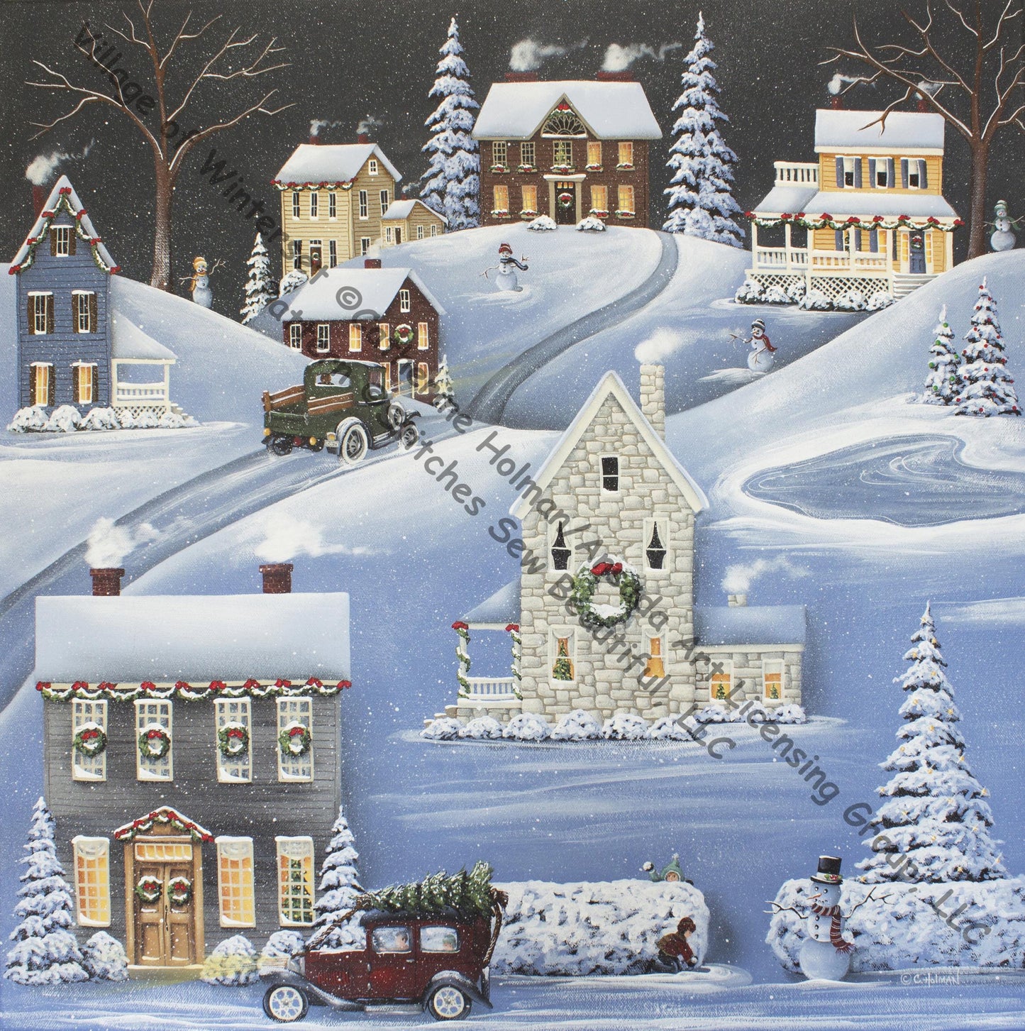 Village of Winterset counted cross stitch pattern by Catherine Holman/Ansada Art Licensing Group, LLC