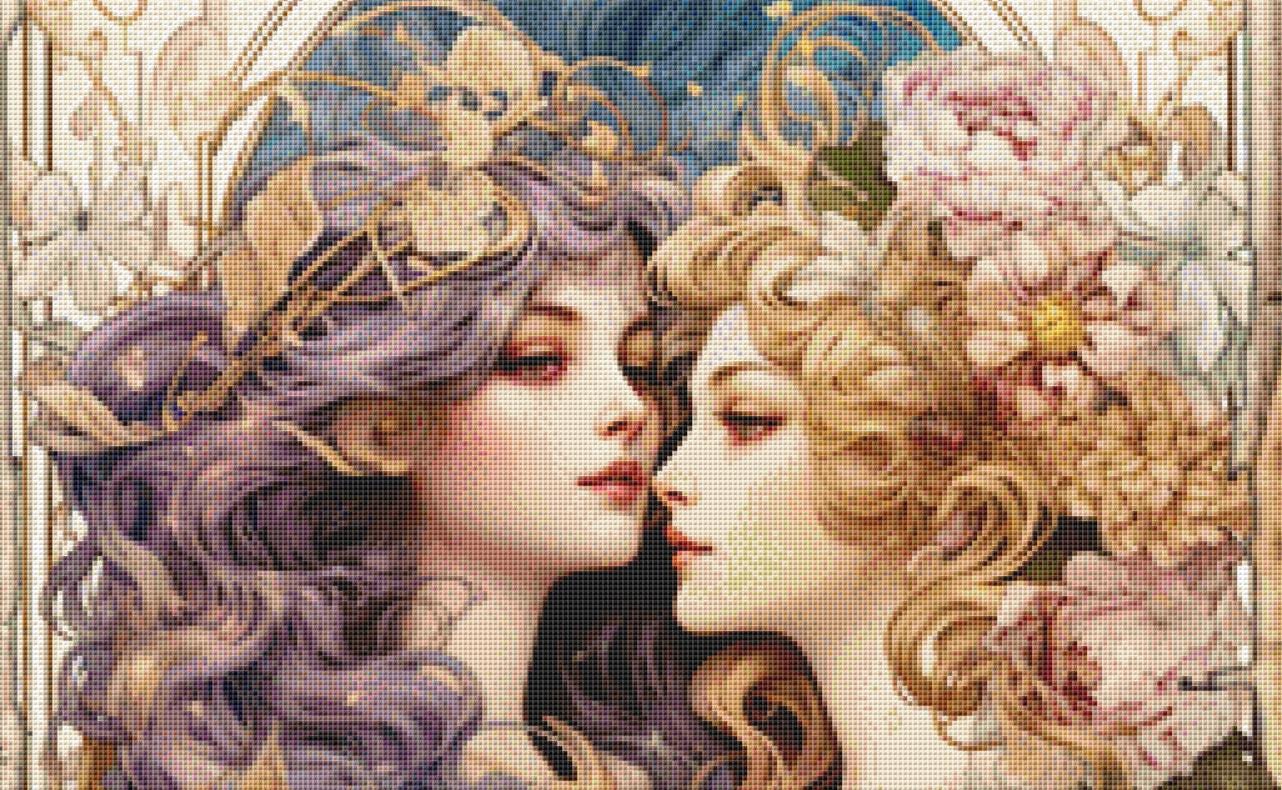 Zodiac - Gemini counted cross stitch pattern by Sharm Studio