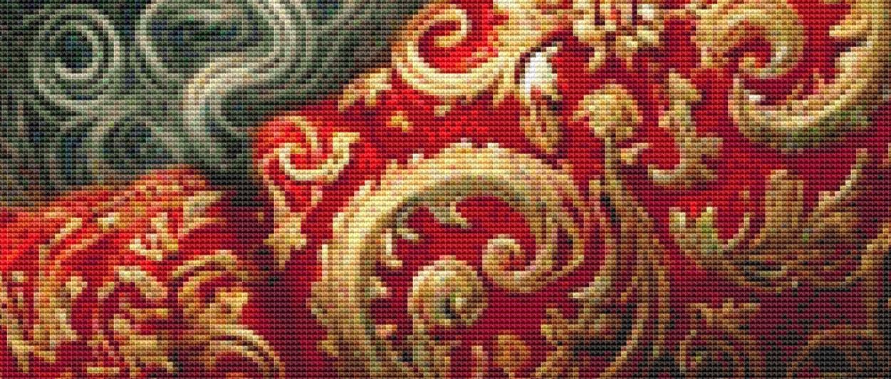 Tender Santa and Reindeer counted cross stitch pattern by Mystic Vision Gallery