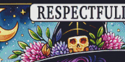 Respectfully I'm a Witch counted cross stitch pattern by Pixel Paige Studio