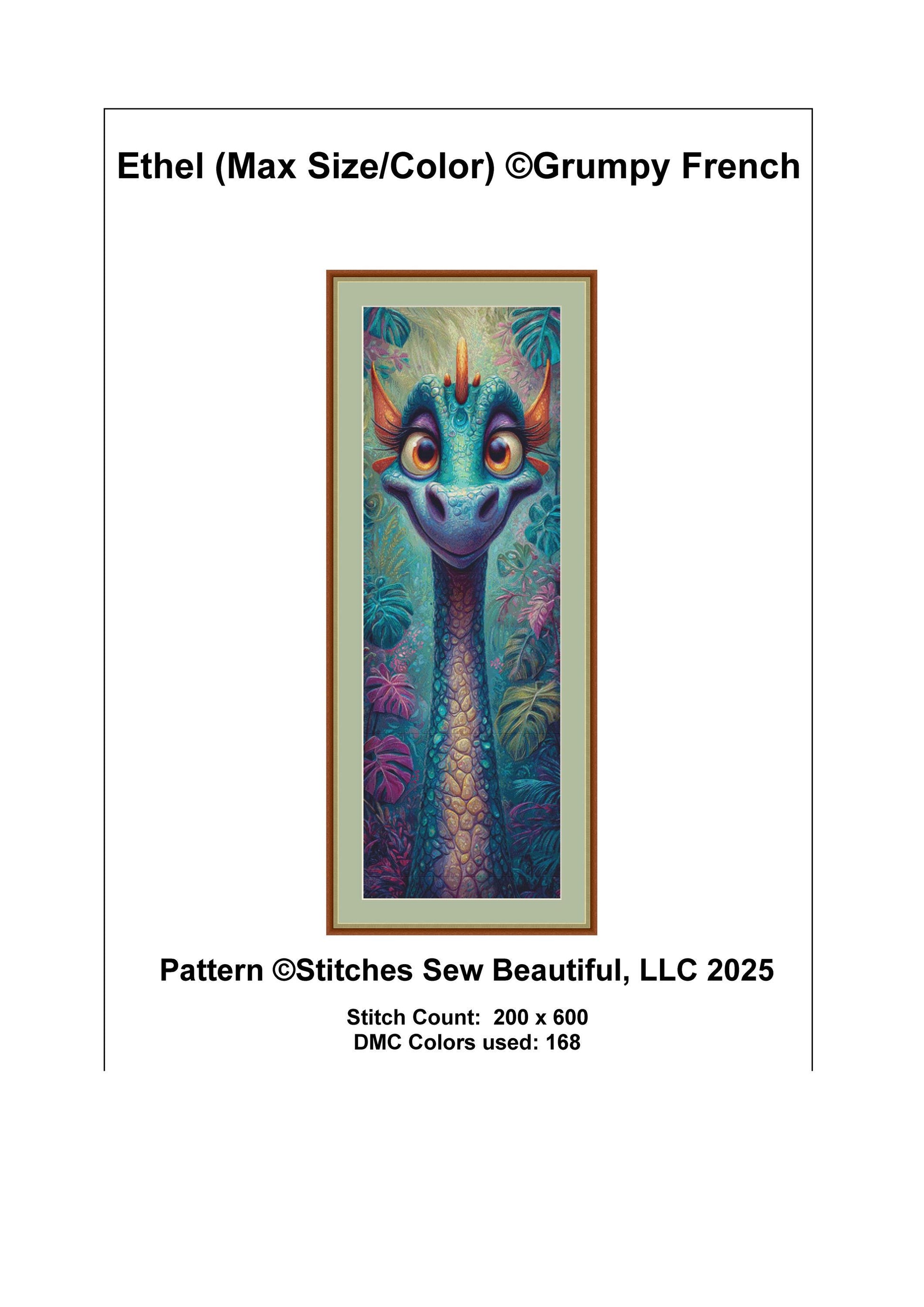 Ethel (Max Size/Color) counted cross stitch pattern by Grumpy French