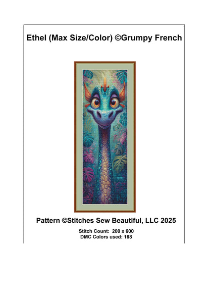 Ethel (Max Size/Color) counted cross stitch pattern by Grumpy French