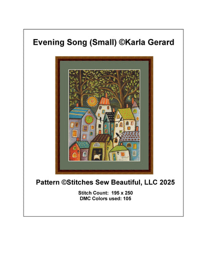 Evening Song (Small) counted cross stitch pattern by Karla Gerard