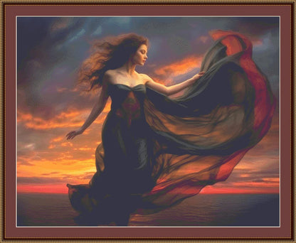 Flowy Woman (Max Size/Color) counted cross stitch pattern by Tammy L. Gross