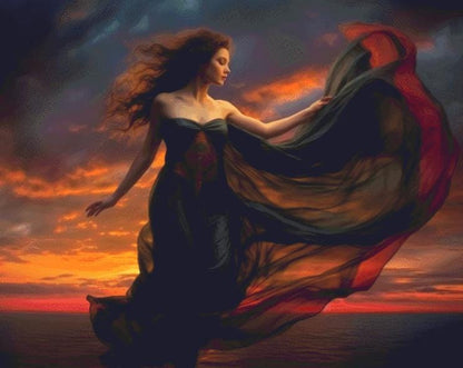Flowy Woman (Max Size/Color) counted cross stitch pattern by Tammy L. Gross