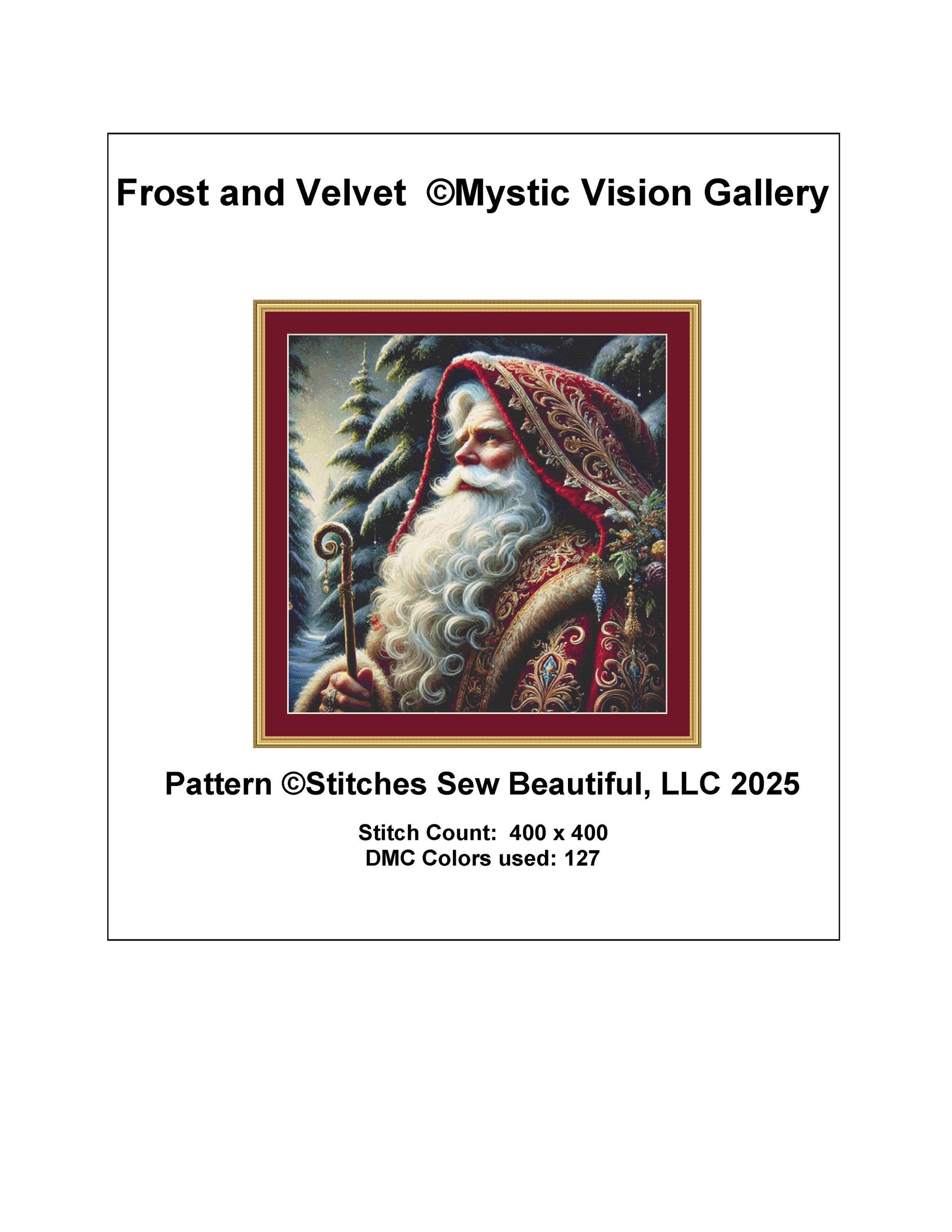 Frost and Velvet counted cross stitch pattern by Mystic Vision Gallery