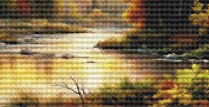 Sunrise on the River counted cross stitch pattern ©Adobe Ext. License