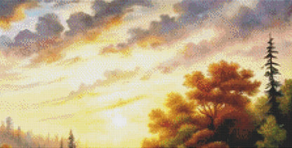 Sunrise on the River counted cross stitch pattern ©Adobe Ext. License