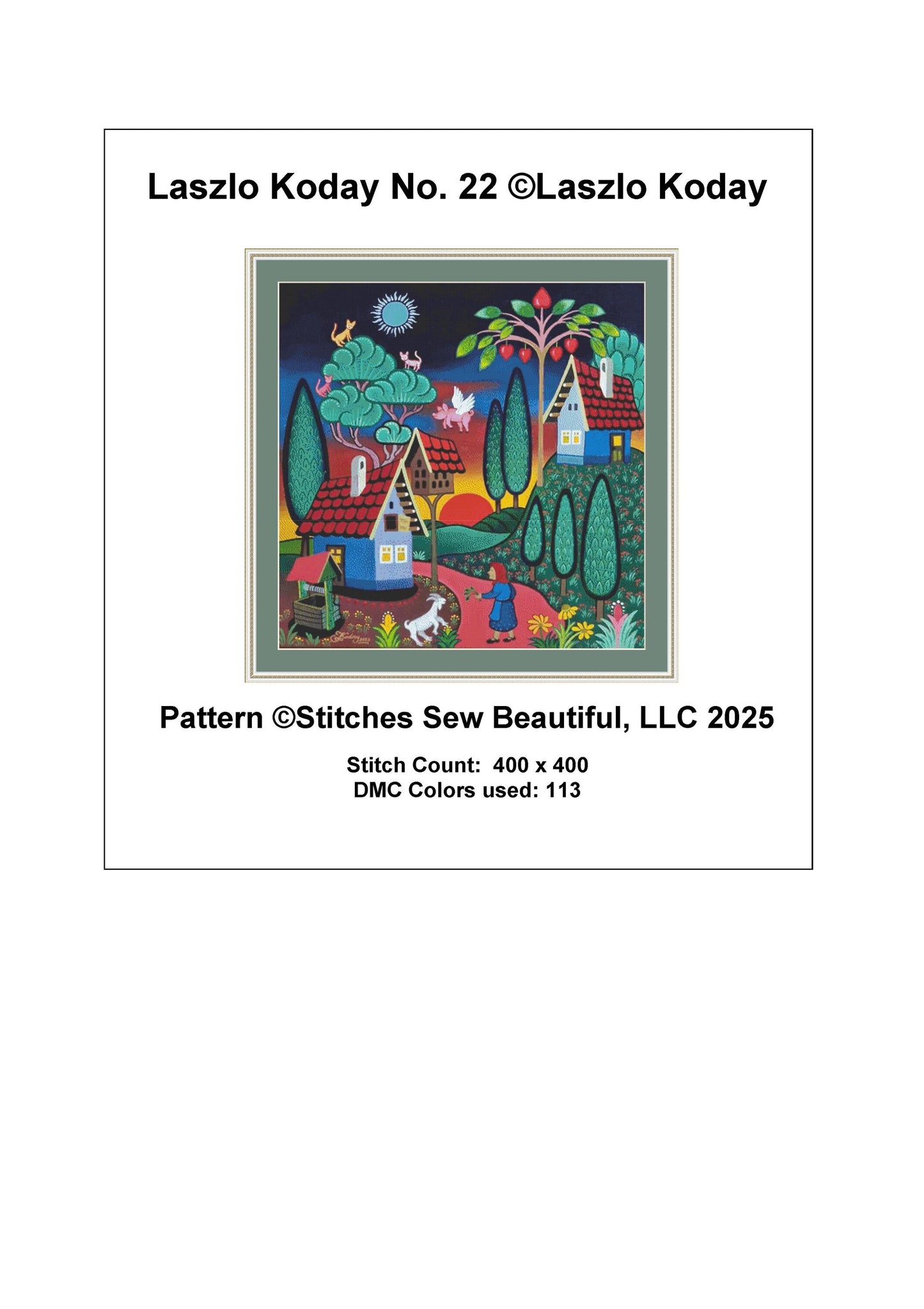 Laszlo Koday No. 22 counted cross stitch pattern by Laszlo Koday