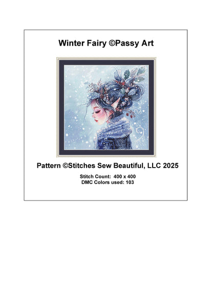 Winter Fairy counted cross stitch pattern by PassyArt