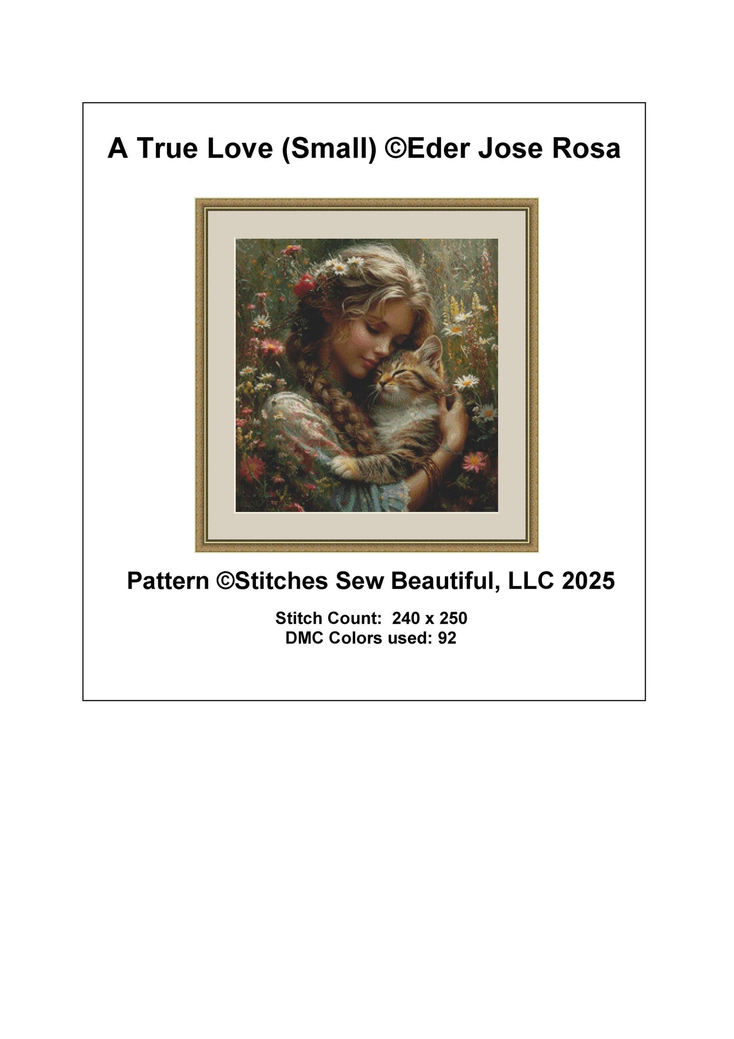 A True Love (Small) counted cross stitch pattern by ©Eder Jose Rosa