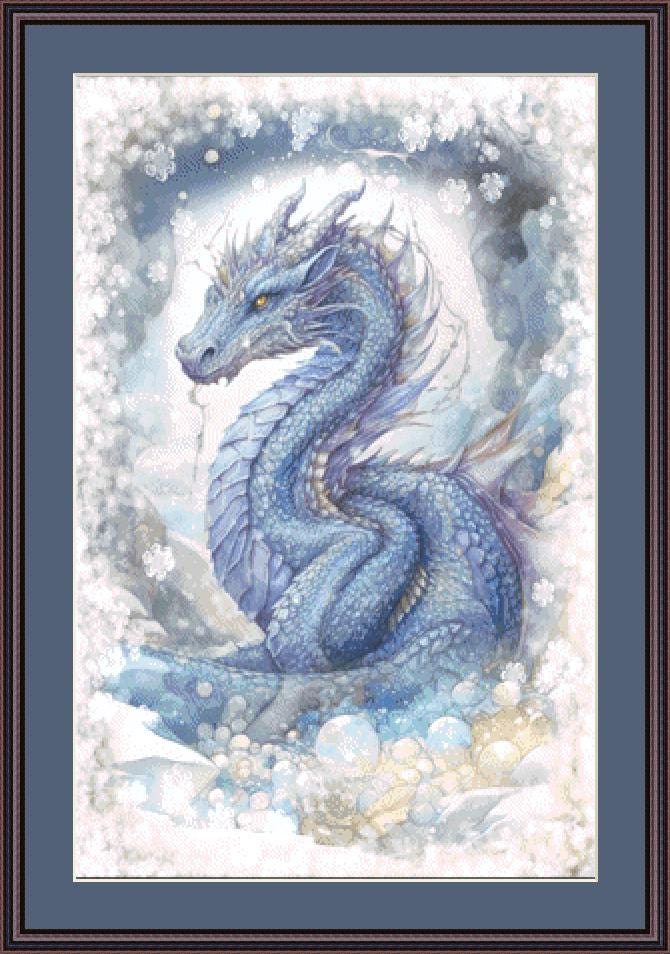 Winter Dragon counted cross stitch pattern by LianaScrap
